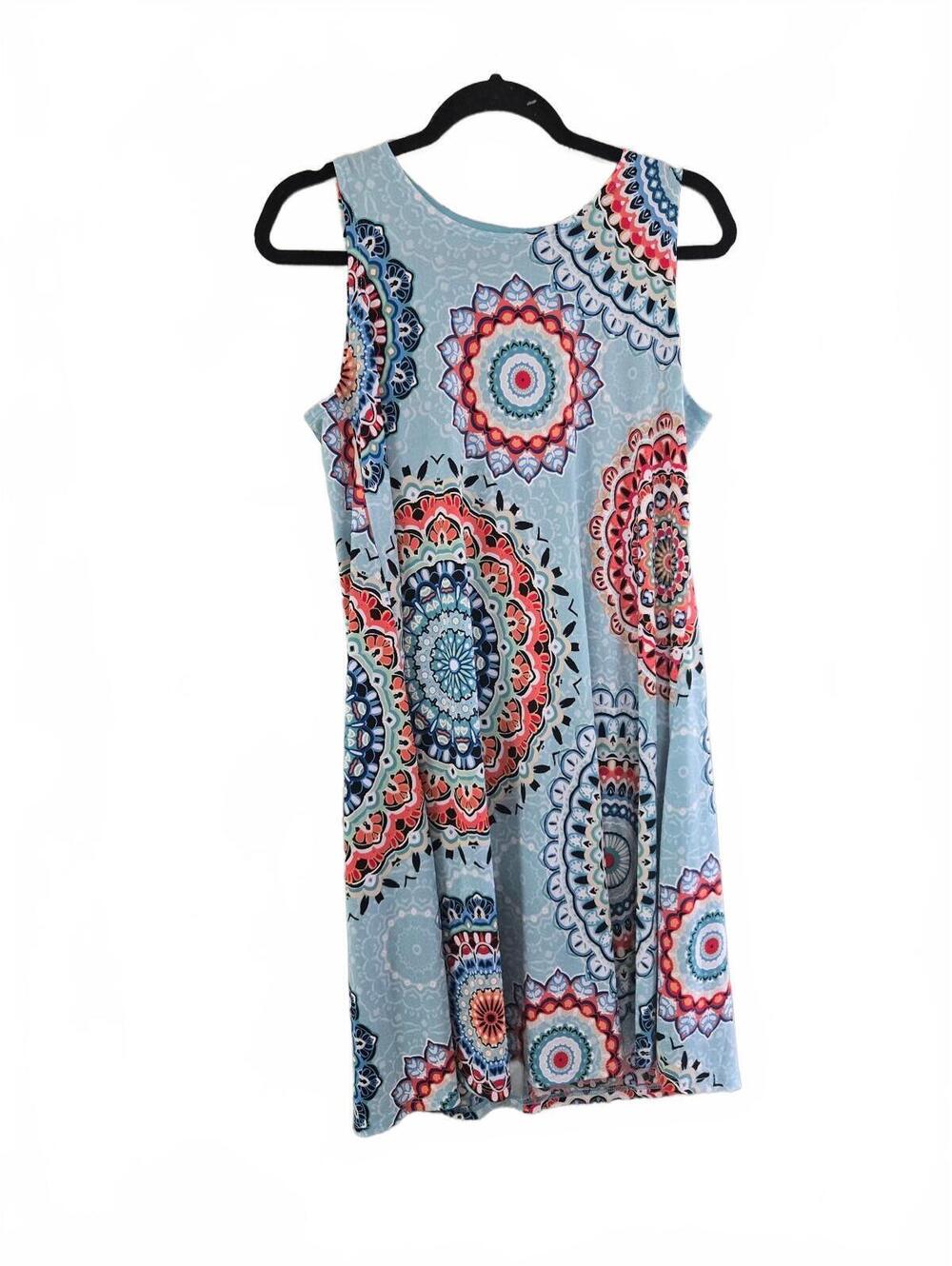 Sleeveless Casual Dress with Colorful Mandala Print